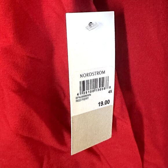 NWT Nordstrom bp Red Off the Shoulder Fitted Long Sleeve Top - Size 4X - Picture 3 of 6
